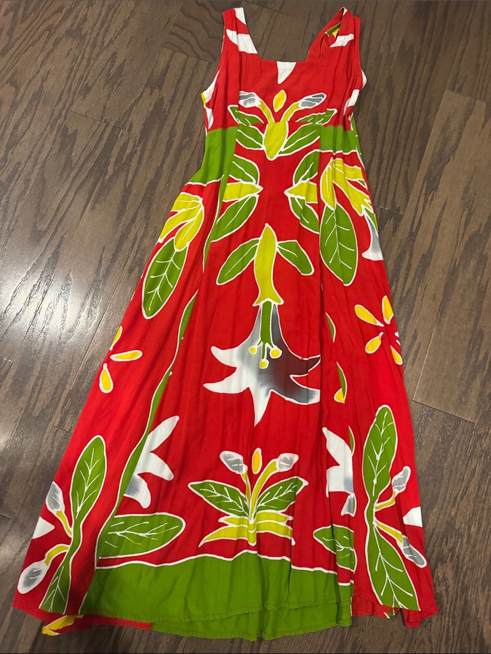 Vibrant Red Floral Maxi Dress